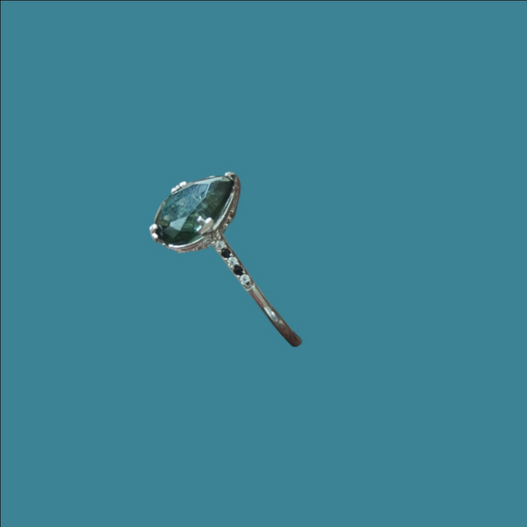 Sterling Silver French Quarter Ring With Crosses and Evil Eye sz8 - Picture 3 of 7